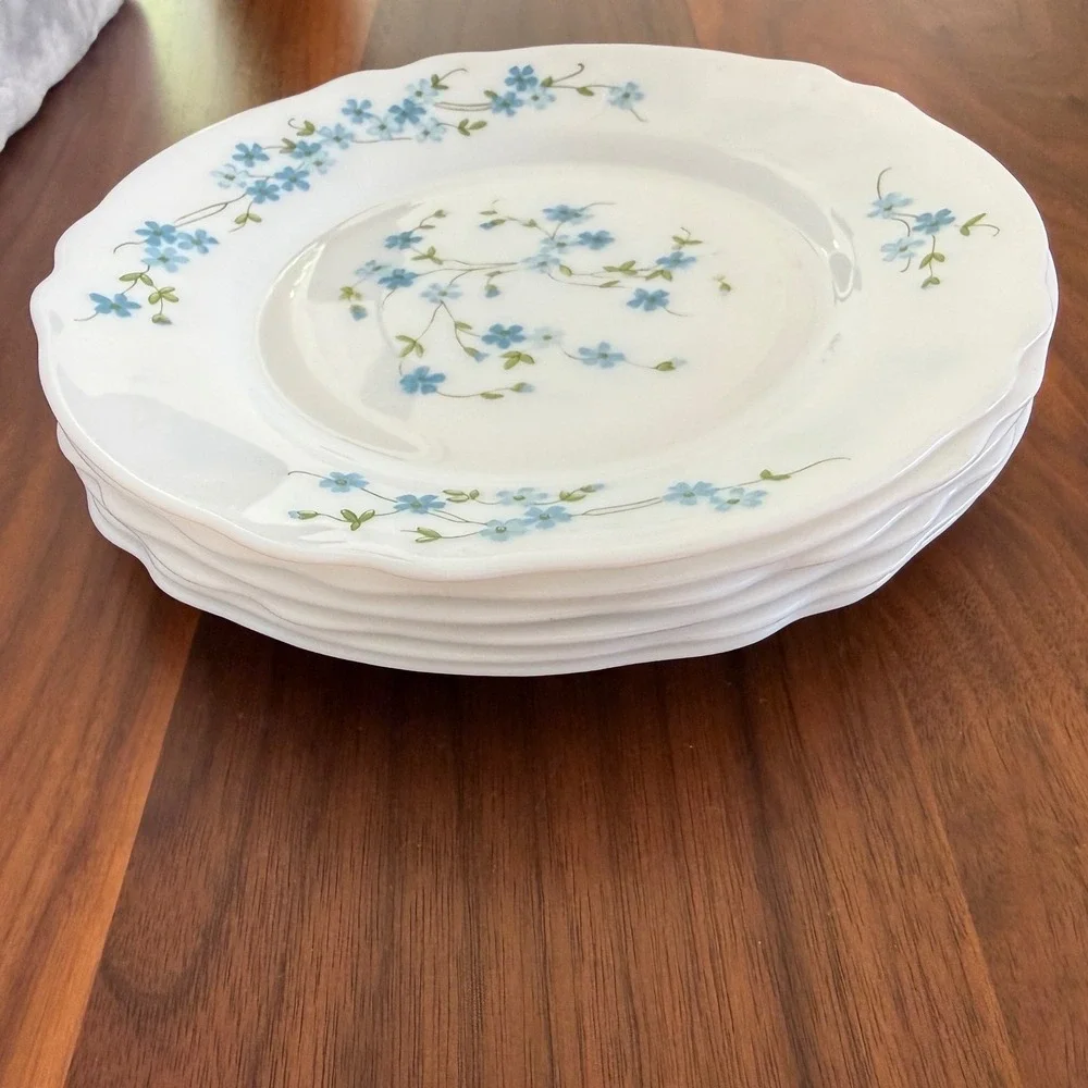 Vintage Arc Arcopal France Veronica Blue Floral 7.5